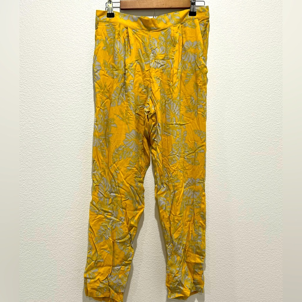 H&M Yellow Leaves Lightweight Pant Summer